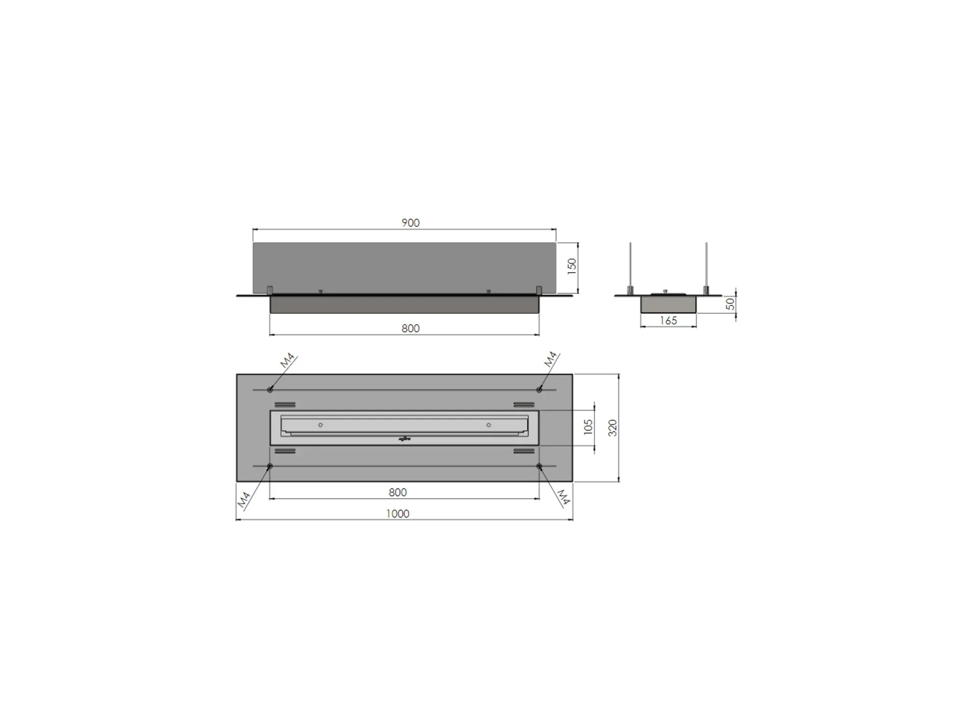 Bio-Ethanol-Kamin  INSERT 1000 Einbaukamin aus Stahl - Image 5