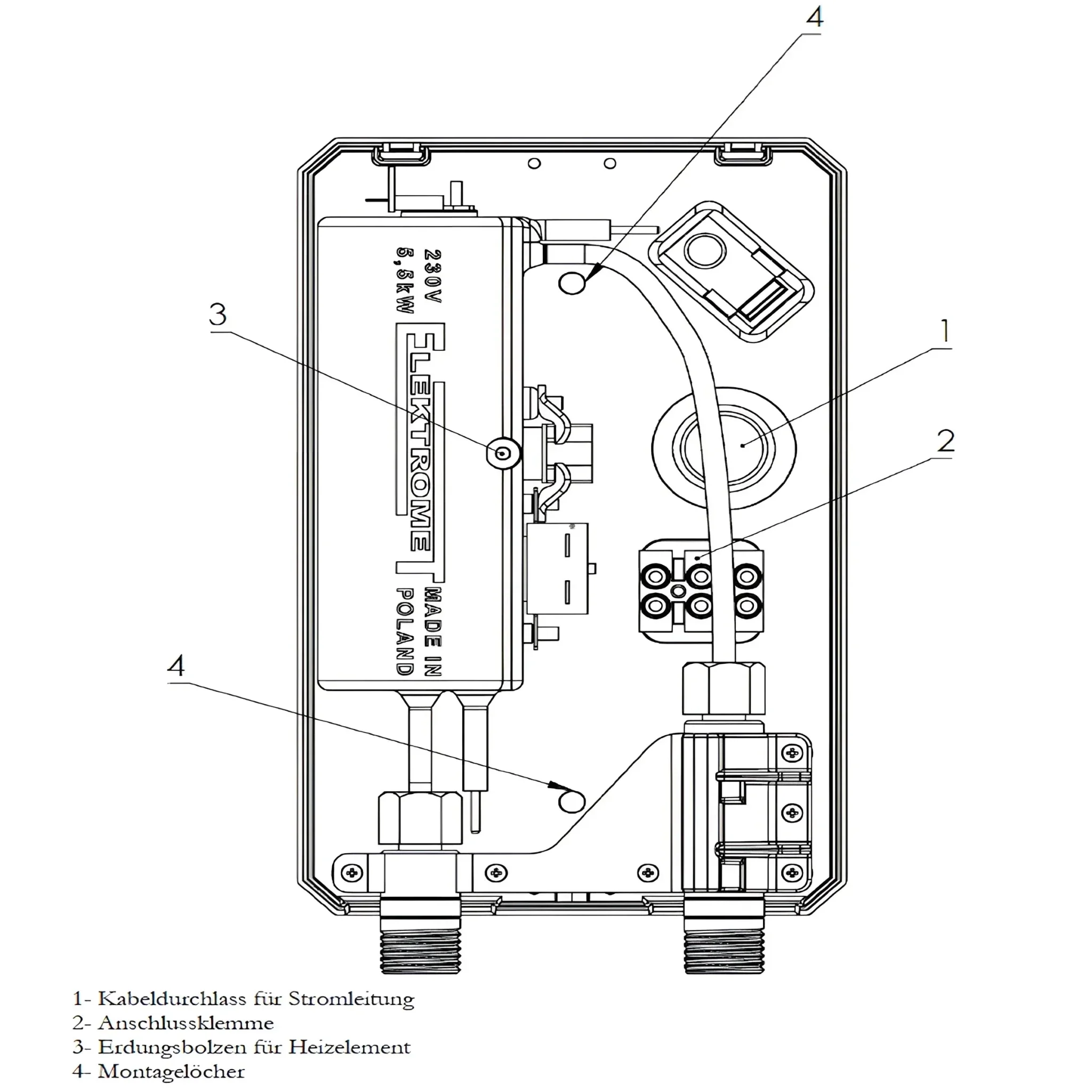 Elektromet NEO 230V Durchlauferhitzer 3,5 bis 5,5 kW - Image 3